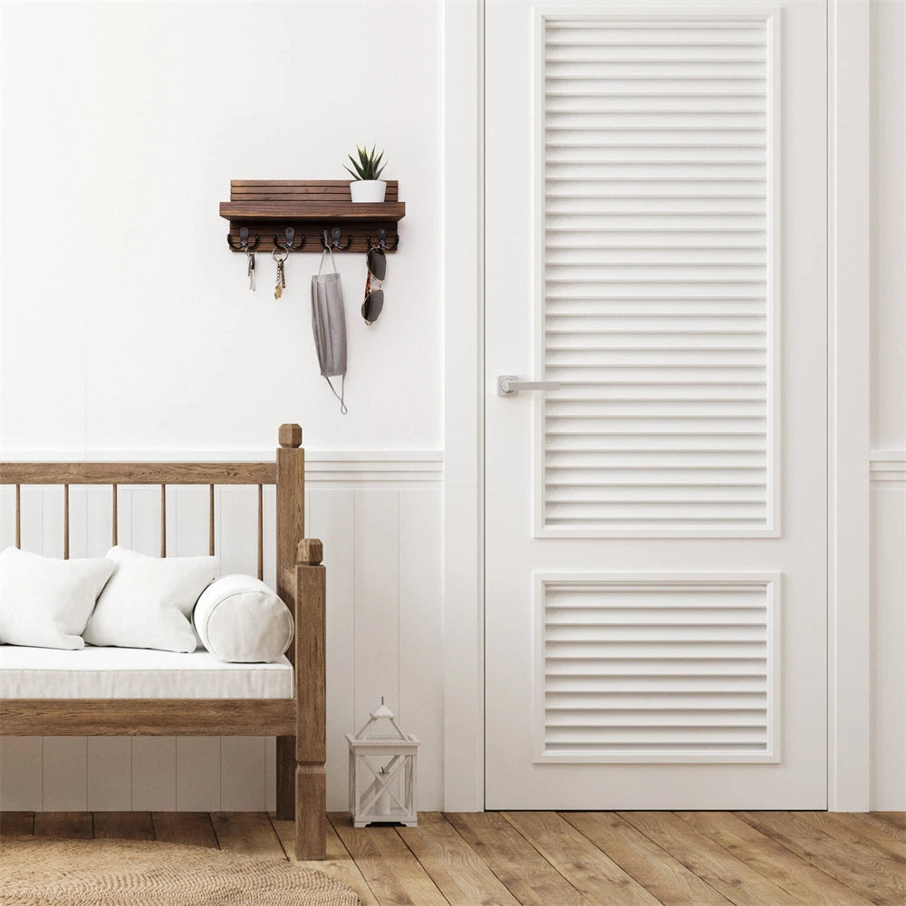 Rustic Wooden Key Organizer Wall Holder 2