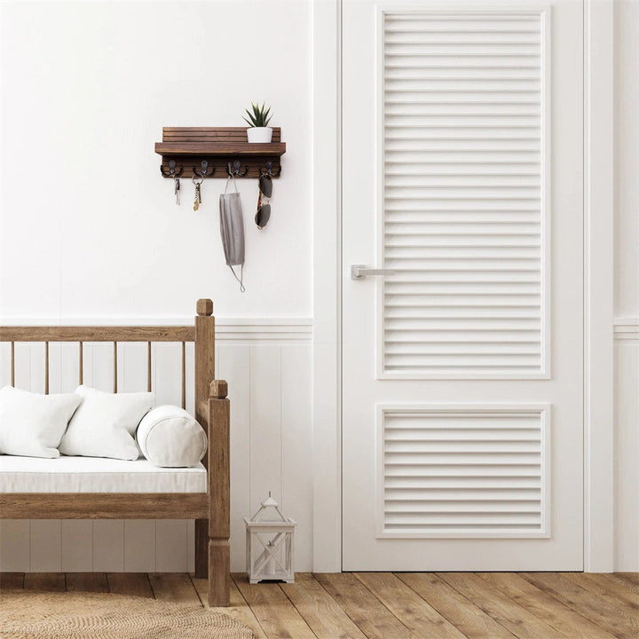 Rustic Wooden Key Organizer Wall Holder 2