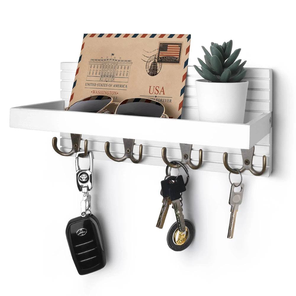Rustic Wooden Key Organizer Wall Holder 9
