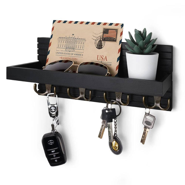 Rustic Wooden Key Organizer Wall Holder 8
