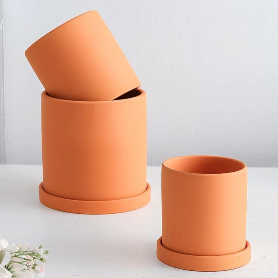 Timeless Ceramic Planter with Saucer