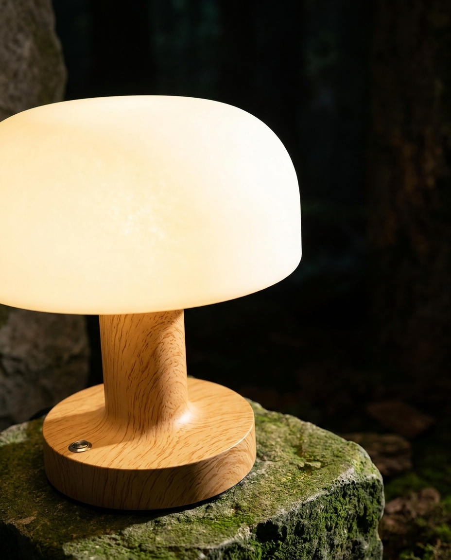 Cordless Mushroom Accent Lamp shade detail