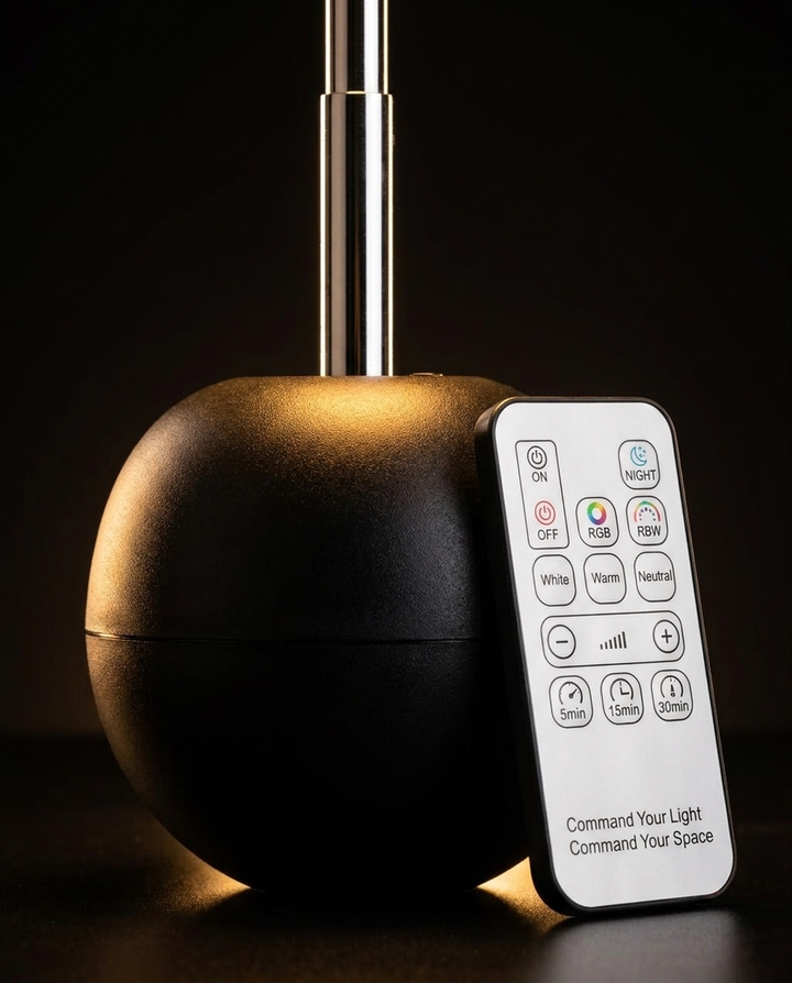 Remote Control Mood Lamp base and remote detail